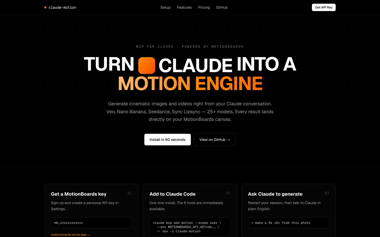 Claude Motion — turn Claude into a motion engine