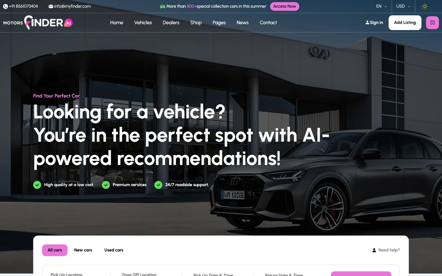 MotionFinder vehicle marketplace