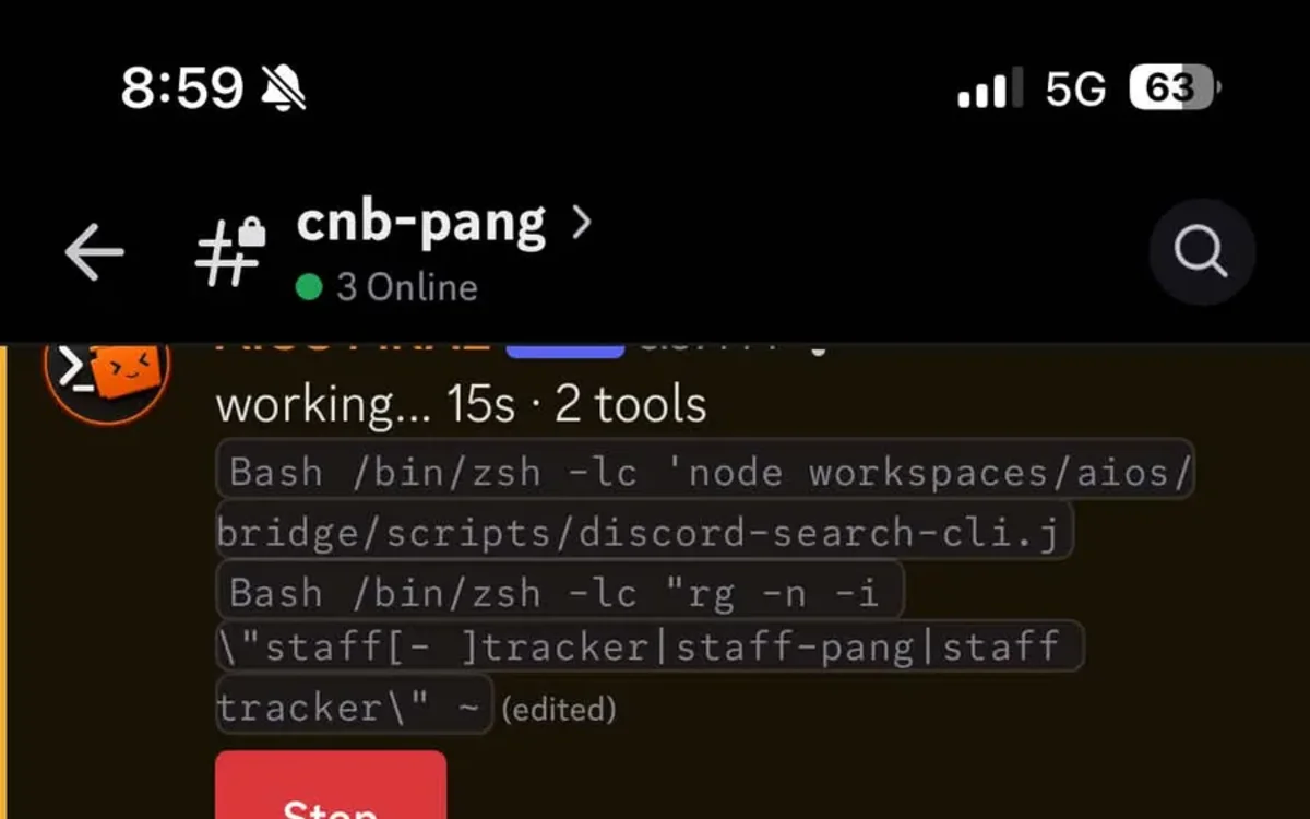 Agents working across three machines from one Discord channel