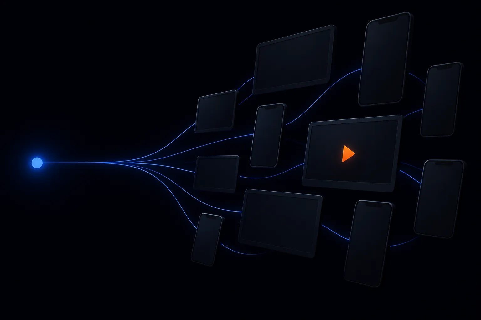 one idea fanning out into a storyboard of video frames